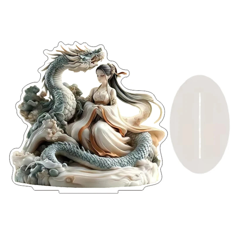 décoration figurines transparentes croissant lune motifs orientaux sorcières fées mosquées étoiles dragons fantaisie