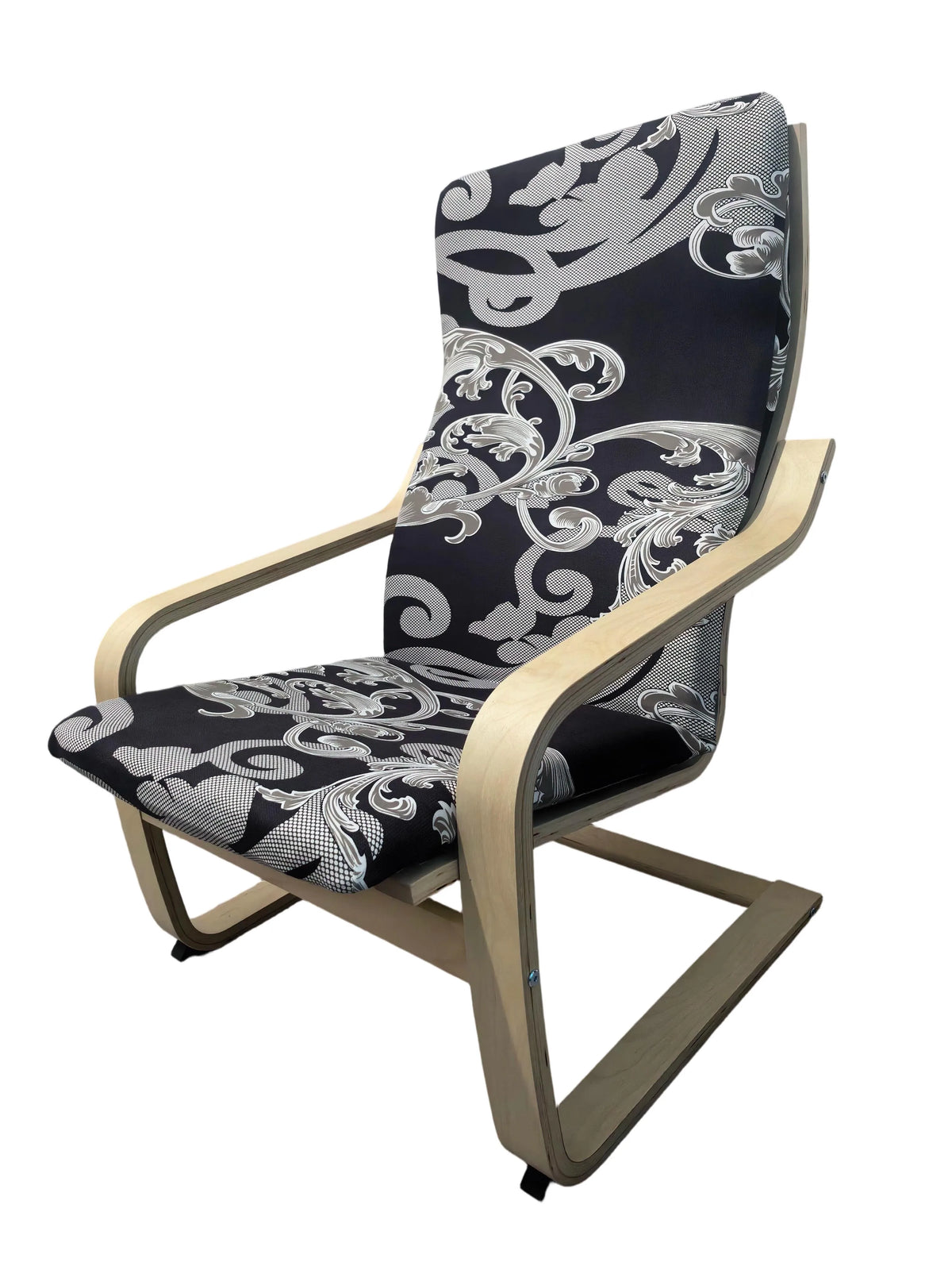 housse chaise gris clair fleurs blanches moderne salon élasthanne polyester imperméable extensible