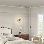 supports câble moderne blanc doré rond lisse facile ventilation lustre