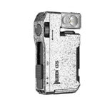lampe torche rechargeable 400 lumens blanc gris texture granulée moderne robuste anneau fixation notice