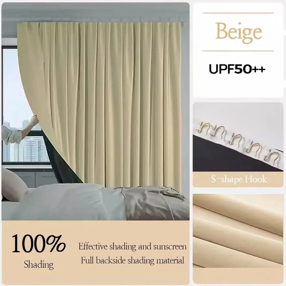rideau romain moderne tissu polyester plissé beige opaque fenêtre