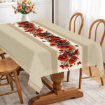 nappe fleur printemps imperméable lavable extérieur mariage fête verte multicolore bordure carreaux adhésifs