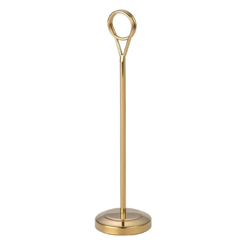 porte cartes support métal or noir argent moderne minimaliste anneau circulaire transparent table forêt