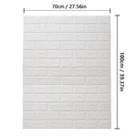 panneau decoratif mural blanc texture brique adhésif resistant eau 70x100cm moderne