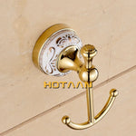 accessoires salle bain doré ornements floraux classique porte serviettes porte roulons fixations