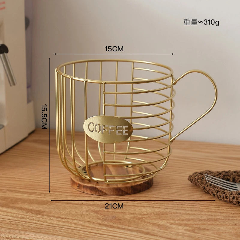 cage moderne métal noir doré grille capsules cuillère.storage organisateur respectueux environnement