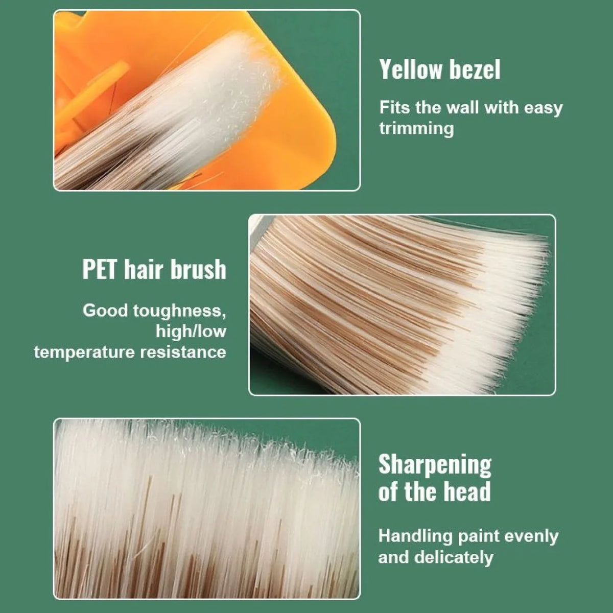 brosse peinture rouge jaune beige clips poils moderne pratique semi opaques