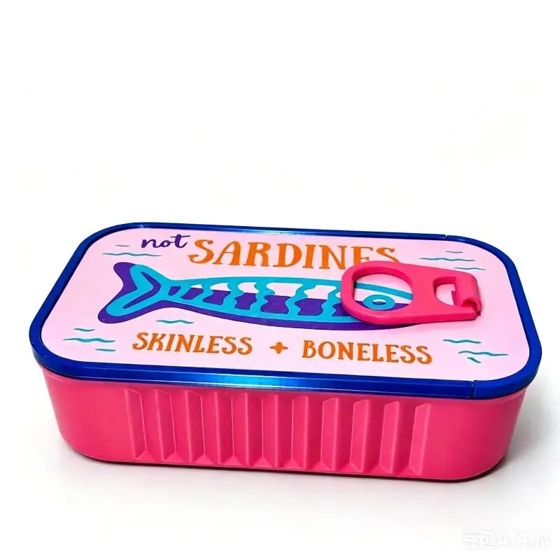 boîte sardines décorative poisson stylisé not sardines skinless boneless rose bleu blanc