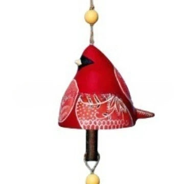 cloches vent résine oiseaux motifs floraux couleurs variées décoration extérieure balcon folklorique
