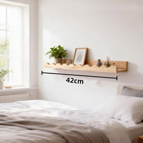 étagère murale moderne bois ondulé naturel rangement décoration chambre