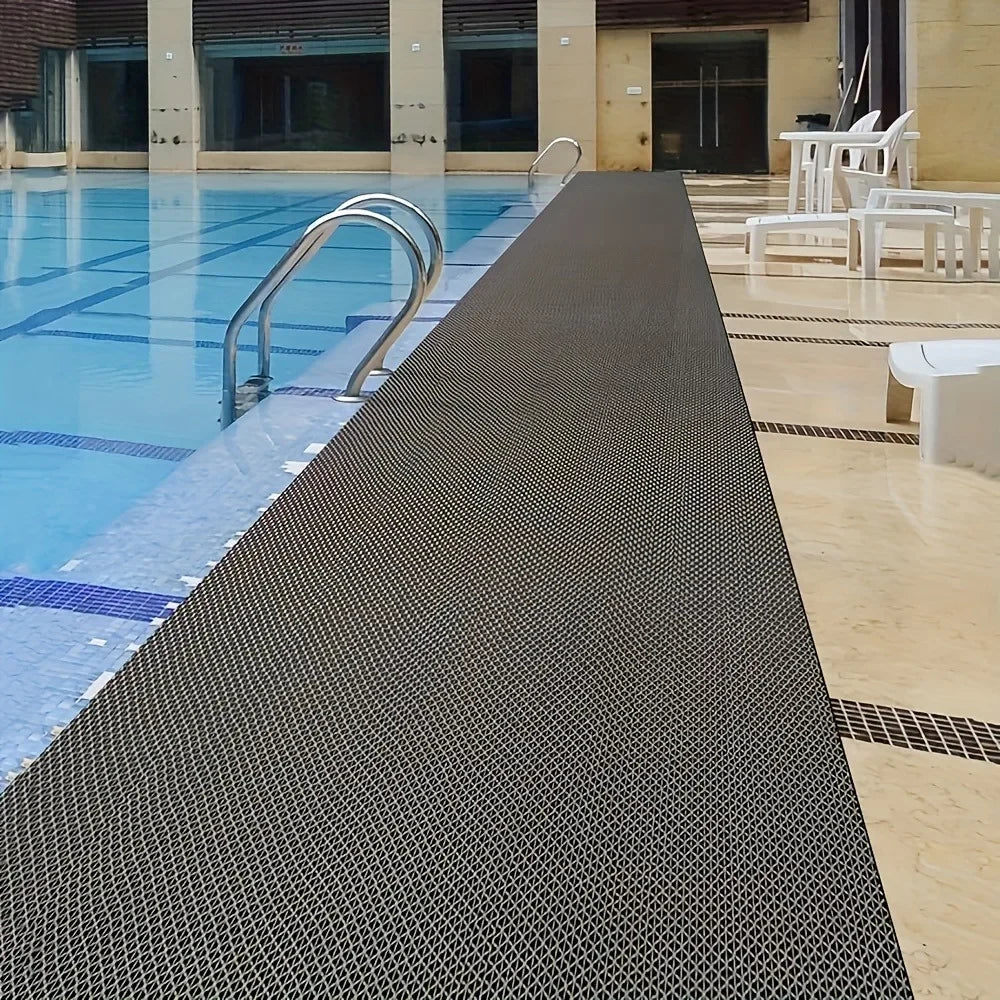 tapis gris moderne triangles relief adhésif imperméable résistant extérieur salle bain sport