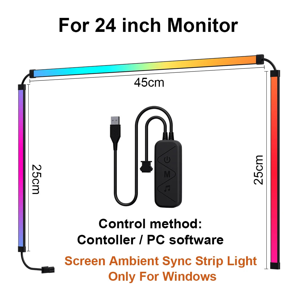 bande lumière led multicolore moderne adhésive contrôleur usb synchronisation d'affichage ramadan événements