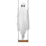 fantôme suspendu blanc halloween texture ondulée fixations classiqueHaunted Swing Adjustable White Classic Halloween Decoration