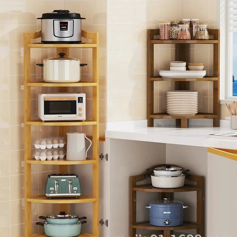 organisateur rangement bois moderne angle cuisine bambou respectueux environnement pot tasse boîte œufs micro