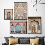 Affiche murale arc marocain violet boho chic salon