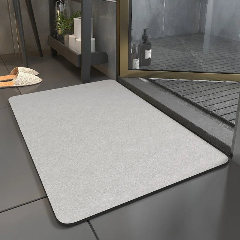 tapis bain moderne gris uni noir multicolore antidérapant polyester résistant rides