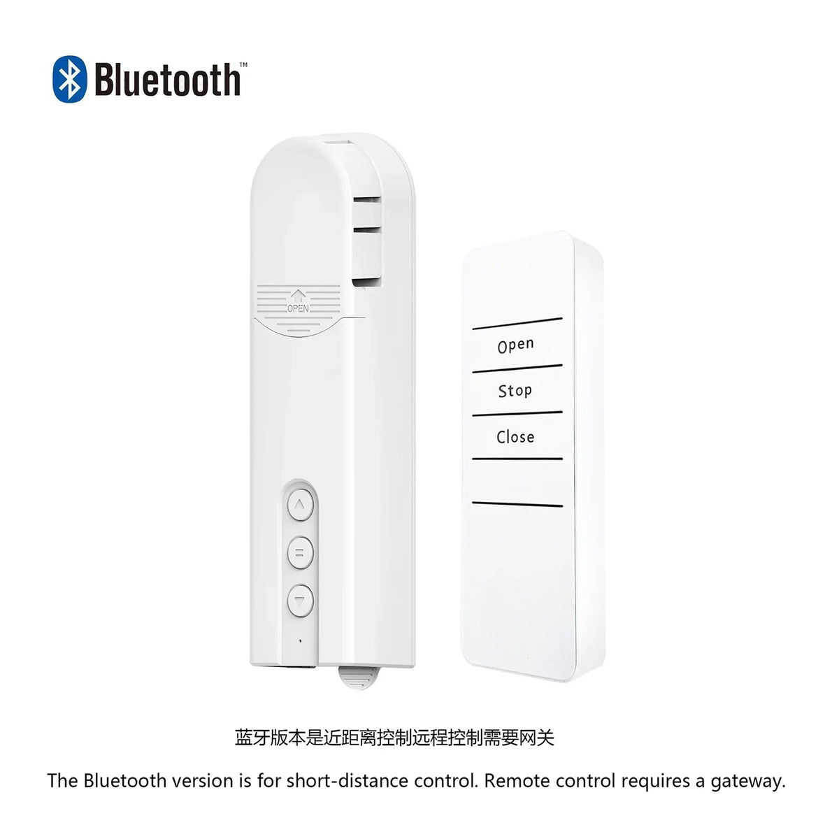 moteur store roulant blanc moderne adhésif boutons stop open close timer voice remote bluetooth