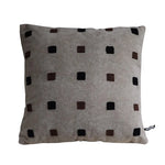 taies d'oreiller modernes beige brodées points blancs coton polyester 45x45cm