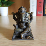 statue ganesha vert résine artisanale bouddhiste éléphant décor maison fengshui porte bonheur bronzé sculpté
