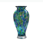 vase translucide motifs bulles couleur bleu vert tulipes décoration table artisanal moderne