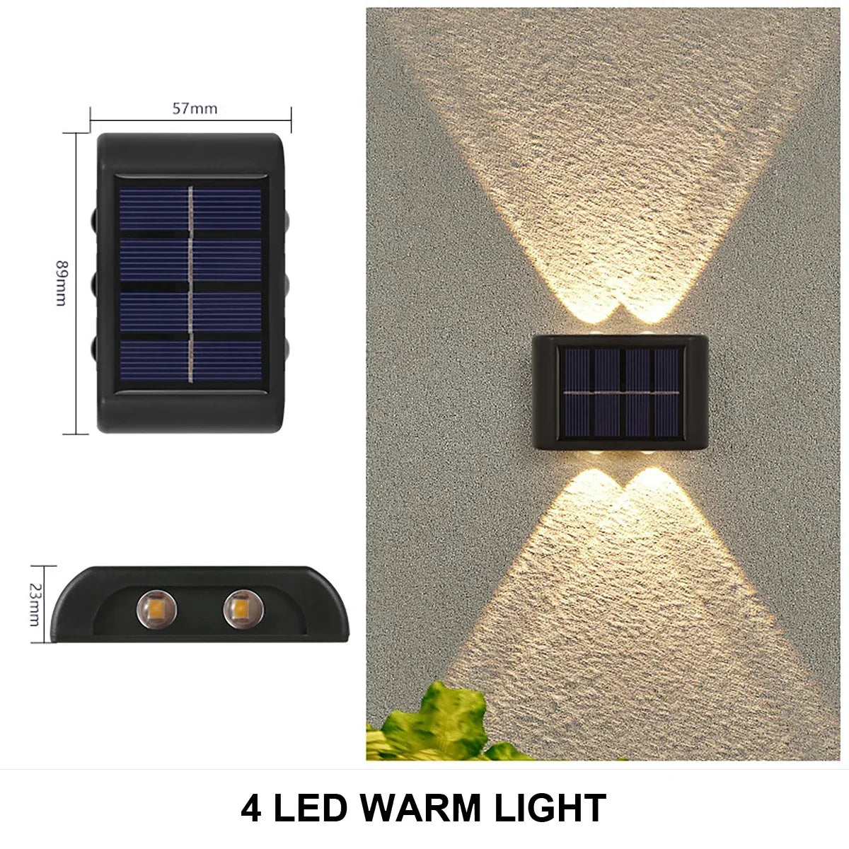 lampe murale solaire led noire moderne adhésive extérieure jardin decoration
