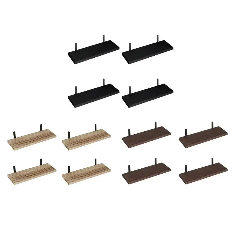 organisateur étagères murales modernes bois noir clair foncé étagères minimalistes supports métal chambre salon