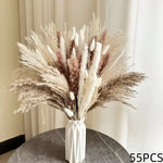 bouquet fleurs séchées beige vert boho rustique décoration intérieure anniversaire mariage pendaison crémaillère