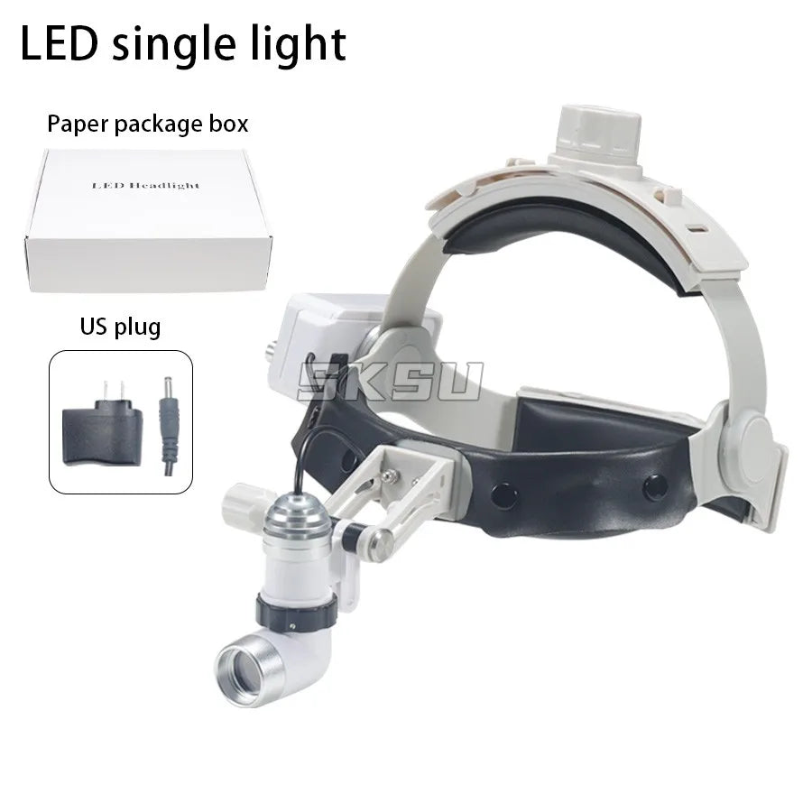 lampe frontale led blanc noir réglable spots inspection buccale clips moderne batterie intégrée