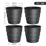 pots fleurs plastique blanc rayures modernes contrôleur racines 14cm 17cm 21cm pack pièces