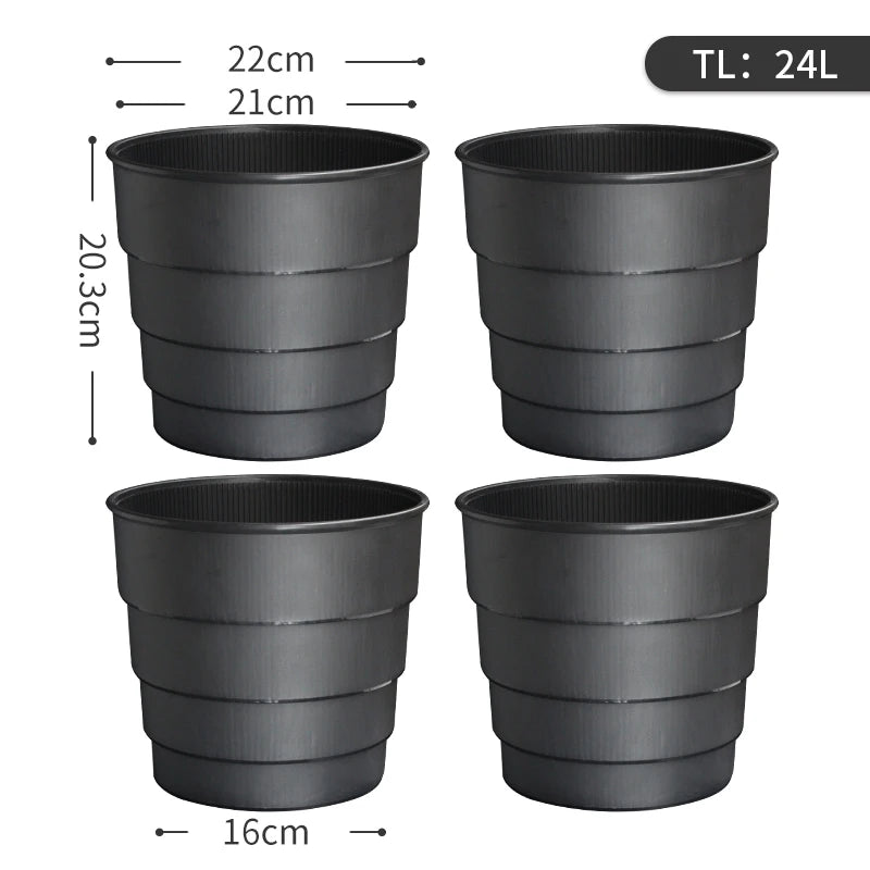 pots fleurs plastique blanc rayures modernes contrôleur racines 14cm 17cm 21cm pack pièces