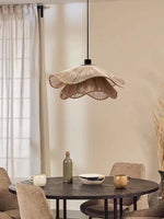 suspension tissée naturelle moderne rustique lumière chaude câble noir 40cm 50cm 60cm
