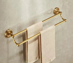 accessoires salle bain doré porte serviettes crochet classique finition antique fixations murales ensemble quincailleries