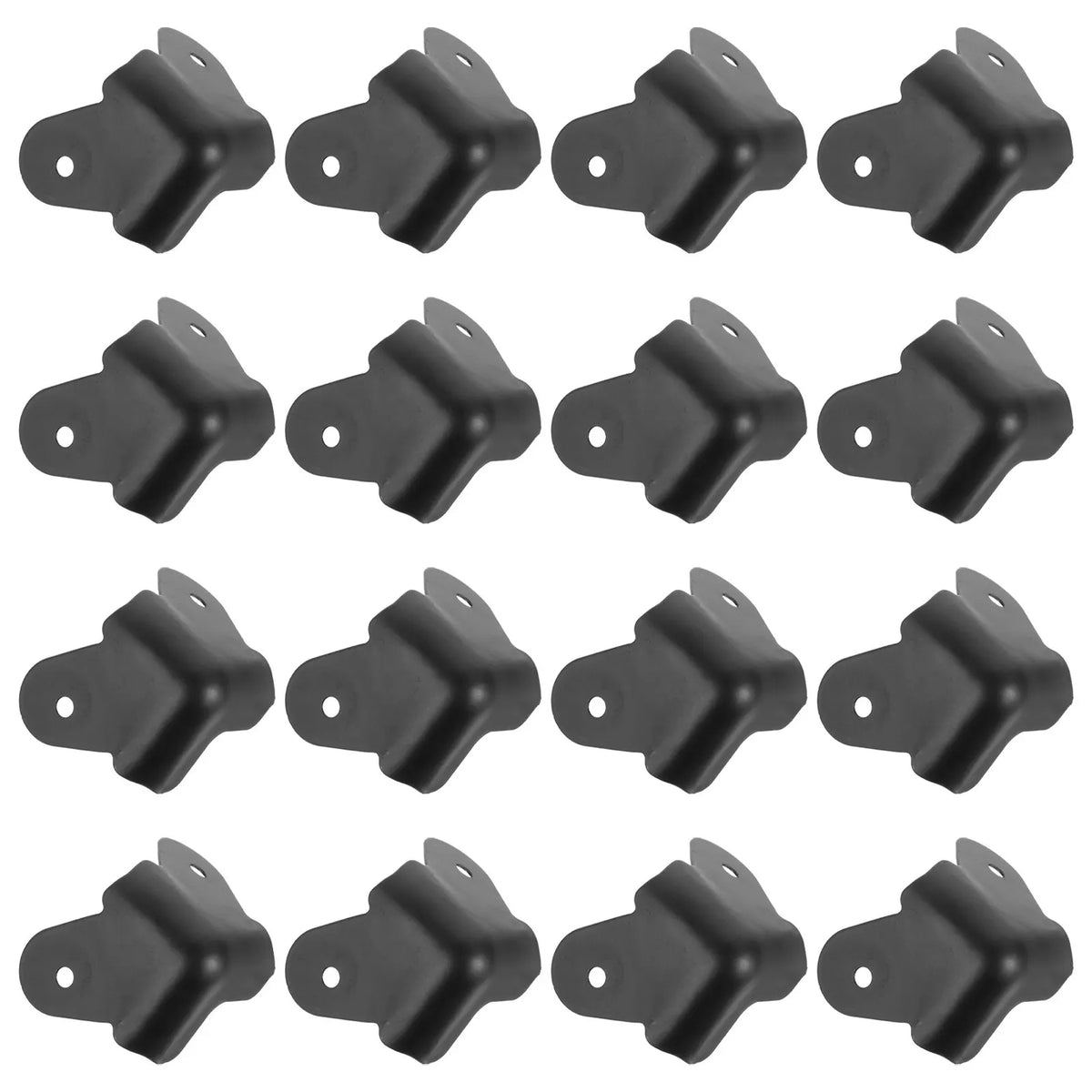 protections d'angle noires texturées industrielles fixations meubles coffres sécurité 14pcs