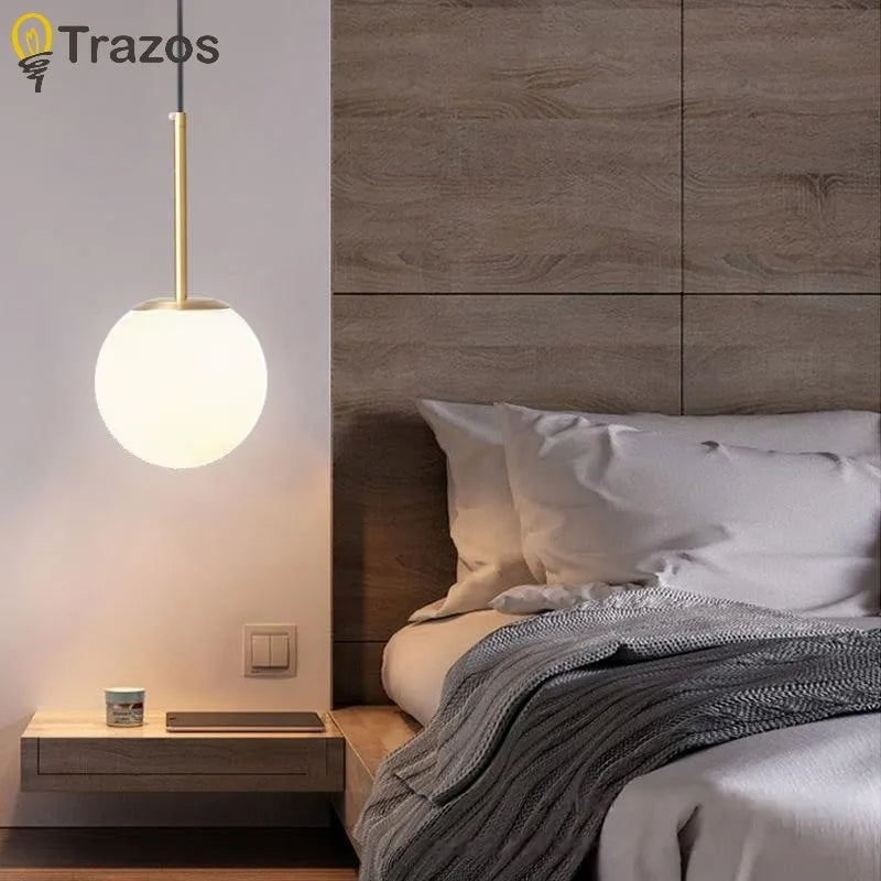 lustre moderne pendentif aluminium or éclairage chambre étude marche arrêt toucher