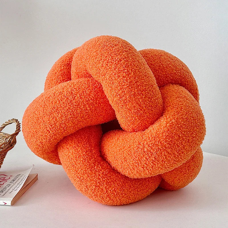 coussin decoratif moderne nœuds complexes couleur vert foncé noir rose beige doux minimaliste salon