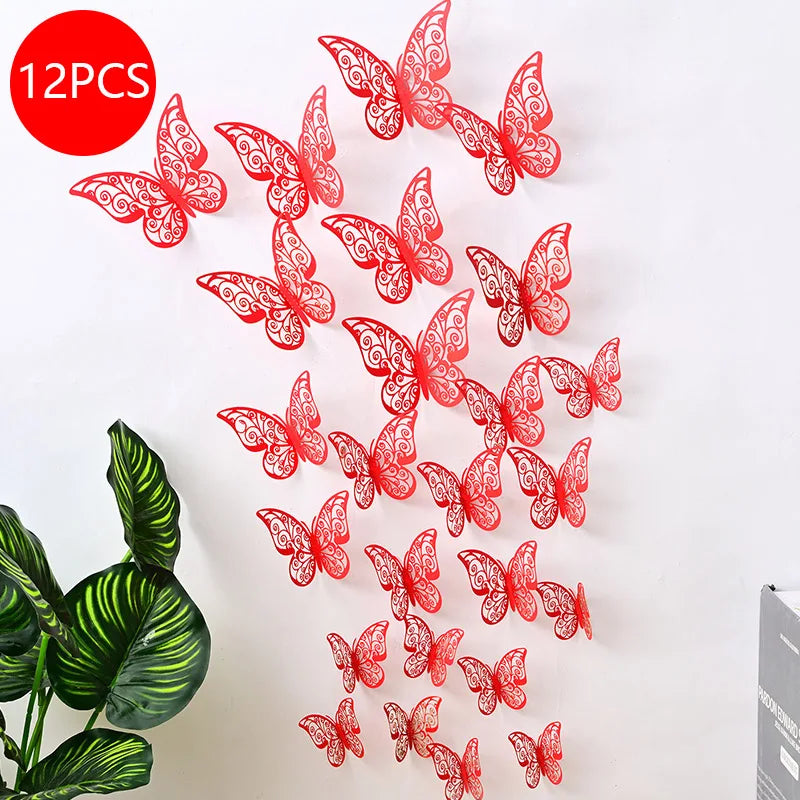 décoration gâteau papillons ornements floraux adhésifs or argent bleu rouge rose vàng trắng