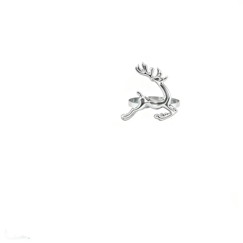 anneaux serviettes renne or clips artisanat respectueux environnement noël thanksgiving table decoration
