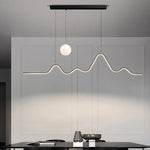 suspension lumineuse moderne ondulée globe lunaire noir blanc beige