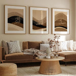 tableaux abstraits calligraphie arabe lignes ondulées moderne sans cadre toile beige marron clair décoration