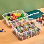 organisateur jouets boîtes rangement vert blanc transparent empilables respectueuses environnement modernes poignées