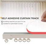 rail rideau auto adhésif gris rouge moderne crochets mur silencieux pvc
