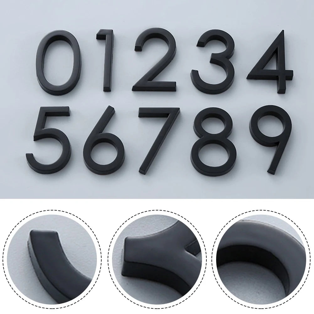 numéro porte adhésif acrylique moderne noir 38mm 60mm minimaliste rond simpleextérieur chambre ménagehôtel