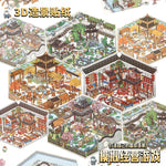 autocollants 3D traditionnels chinois multicolores détaillés opaques scrapbooking décoration journaux