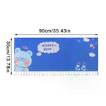 rideau porte motif animalier panda ours enfantin franges pois rayures décoratif blanc vert