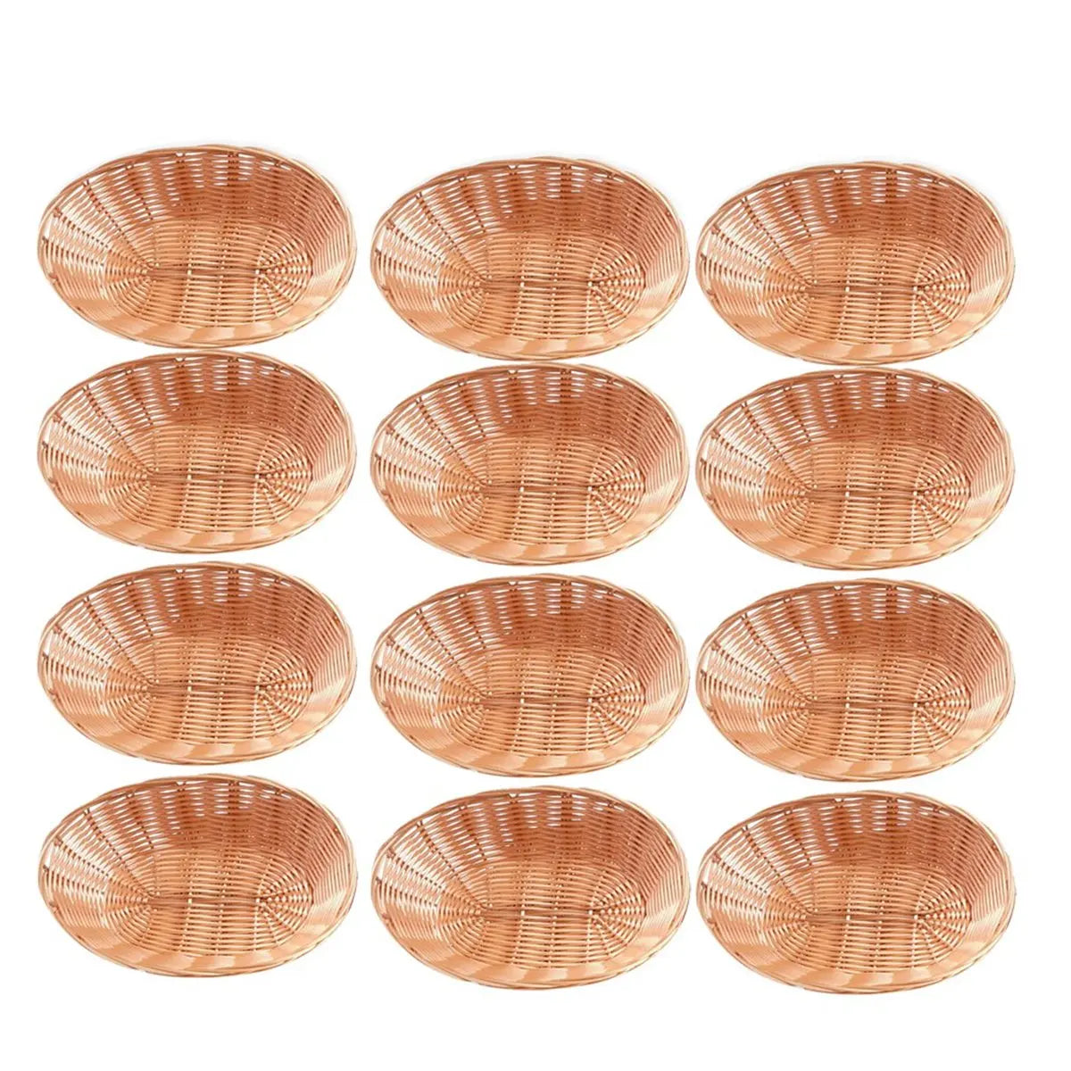 paniers marron clair tressés rustiques traditionnels rangement fruits légumes 16x23cm