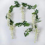 guirlande fleurs artificielles violettes blanches oranges rouges bleues classiques intérieur décoration romantique soie 1.8m