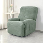housse fauteuil relax inclinable feuilles imprimées gris clair moderne adhésif lavable printemps été