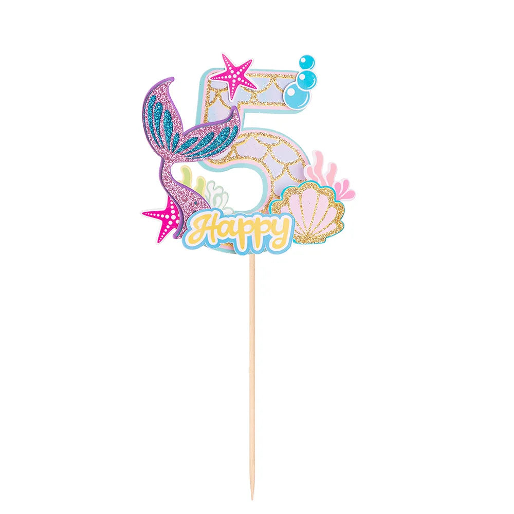 décoration gâteau poisson licorne étoile mer algues bulles coquillages thème sous marin fête anniversaire