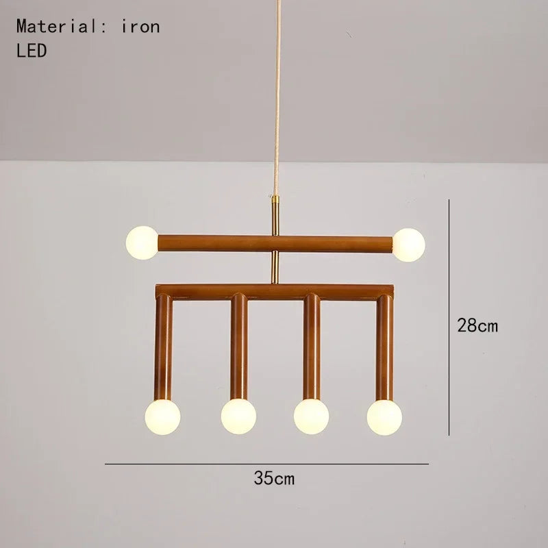 suspension lumineuse moderne arc forme géométrique rouge bleu noir blanc