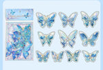 papillons décoratifs transparents rose bleu vert clips élégants bricolage auto collants artisanal